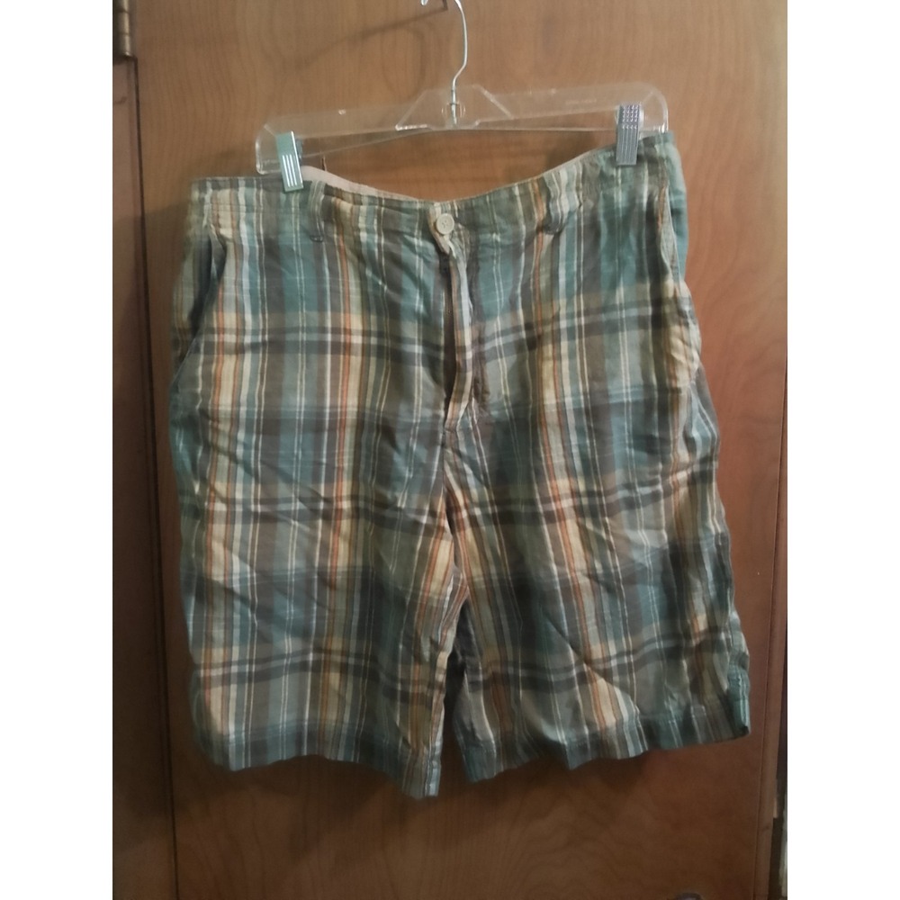 Mens Izod Portsmouth Madras Plaid‎ Chino Shorts Size36/9" Inseam